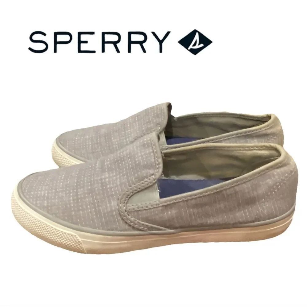 Sperry Top-Sider Women's Seaside Two- STS80426 Grey/White Loafers Sneakers 6.5